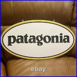 RARE Patagonia Dealer Store Display Sign 24 VTG Wood Oval Retail Advertising
