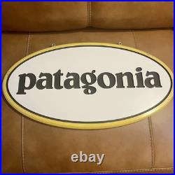RARE Patagonia Dealer Store Display Sign 24 VTG Wood Oval Retail Advertising