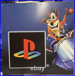 RARE PlayStation (PS1) Crash Bandicoot store display poster/sign Vintage