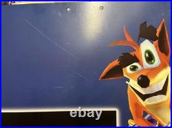 RARE PlayStation (PS1) Crash Bandicoot store display poster/sign Vintage