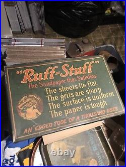 RARE Ruff-Stuff Sandpaper Store Counter Display Cabinet Vintage Advertising Sign