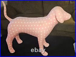 RARE! Set of 2 Victoria's Secret PINK Giant Store DISPLAY DOGS PINK Polka Dot