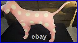 RARE! Set of 2 Victoria's Secret PINK Giant Store DISPLAY DOGS PINK Polka Dot