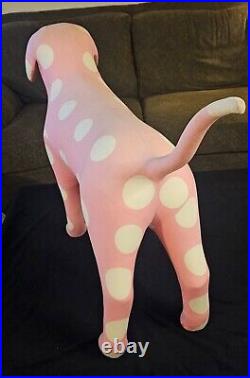 RARE! Set of 2 Victoria's Secret PINK Giant Store DISPLAY DOGS PINK Polka Dot