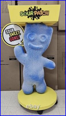 RARE Sour Patch Kids Candy Store Display withStorage Tray Rolling Wheels Blue