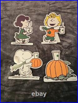 RARE Starbucks x Peanuts 2026 Complete 4pc Store Display Snoopy Promo Standee