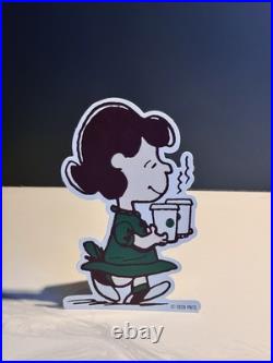 RARE Starbucks x Peanuts 2026 Complete 4pc Store Display Snoopy Promo Standee