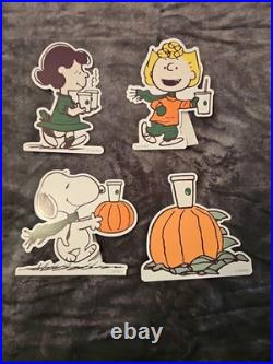 RARE Starbucks x Peanuts 2026 Complete 4pc Store Display Snoopy Promo Standee