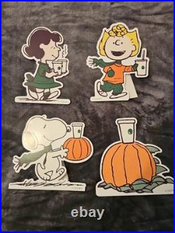 RARE Starbucks x Peanuts 2026 Complete 4pc Store Display Snoopy Promo Standee
