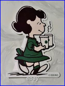 RARE Starbucks x Peanuts 2026 Complete 4pc Store Display Snoopy Promo Standee