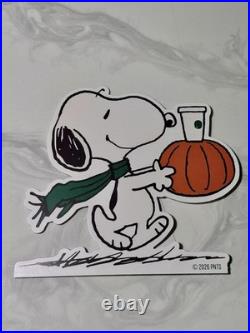 RARE Starbucks x Peanuts 2026 Complete 4pc Store Display Snoopy Promo Standee