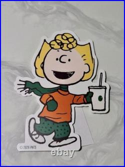 RARE Starbucks x Peanuts 2026 Complete 4pc Store Display Snoopy Promo Standee