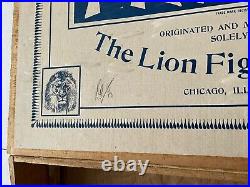 RARE! Store Display 1900's Wooden Advertising Box FIGNUT Lion Fig & Date Co. 5¢