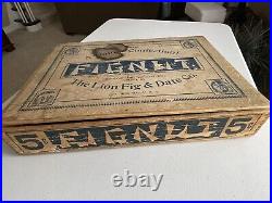 RARE! Store Display 1900's Wooden Advertising Box FIGNUT Lion Fig & Date Co. 5¢