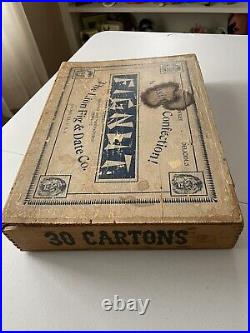 RARE! Store Display 1900's Wooden Advertising Box FIGNUT Lion Fig & Date Co. 5¢