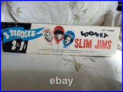 RARE THE 3 STOOGES VTG LOONEY SLIM JIMS COUNTER STORE DISPLAY BOX With24 CANDIES
