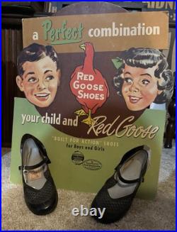RARE VINTAGE 1940s RED GOOSE SHOES ADVERTISING CARDBOARD STORE DISPLAY