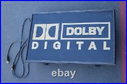 RARE VINTAGE DOLBY DIGITAL THEATER AUDIO LOGO STORE DISPLAY SIGN LIGHT 14x22