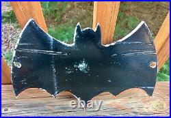 RARE VINTAGE PORCELAIN 1966 IDEAL BATMAN TOYS ARE HERE DISPLAY SIGN Toy Store DC