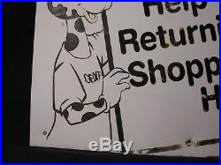 RARE VINTAGE Toys R Us Store Display Sign Geoffrey Return Shopping Basket Cart