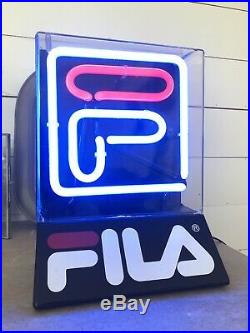 RARE VTG 1990s FILA Sneaker Shoe Neon store Counter Top Display sign 11 STREET