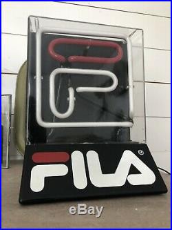 RARE VTG 1990s FILA Sneaker Shoe Neon store Counter Top Display sign 11 STREET