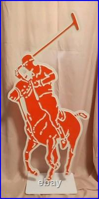 RARE VTG Ralph Lauren POLO Store Display Sign Original Stand 45 Double Sided