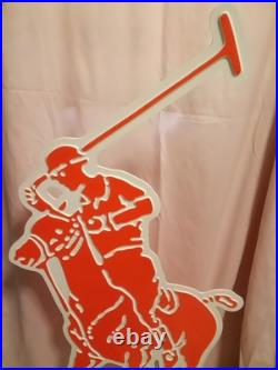RARE VTG Ralph Lauren POLO Store Display Sign Original Stand 45 Double Sided