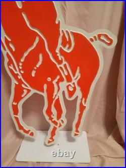 RARE VTG Ralph Lauren POLO Store Display Sign Original Stand 45 Double Sided
