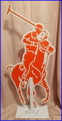 RARE VTG Ralph Lauren POLO Store Display Sign Original Stand 45 Double Sided
