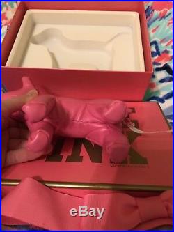 RARE Victoria's Secret Pink Billion Dollar Dog Display W CERTIFICATE BOX & bow