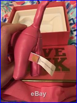 RARE Victoria's Secret Pink Billion Dollar Dog Display W CERTIFICATE BOX & bow