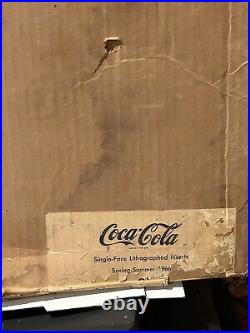 RARE-Vintage-1966 Coke In Store Display-Lithographed Inserts 3 Coke Original