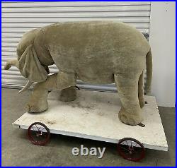 RARE! Vintage / Antique LARGE Jumbo STEIFF Studio Mohair ELEPHANT, Store Display