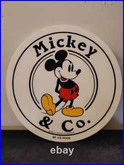 RARE Vintage ClothingDisney Store Display Sign Mickey & Co. MICKEY MOUSE Round