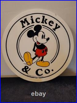RARE Vintage ClothingDisney Store Display Sign Mickey & Co. MICKEY MOUSE Round