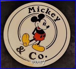RARE Vintage ClothingDisney Store Display Sign Mickey & Co. MICKEY MOUSE Round