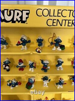 RARE! Vintage Collectors Center Store Display With Huge lot Of 42 Smurfs