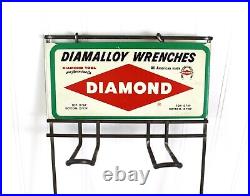 RARE Vintage DIAMOND TOOL Wrenches Store Display Rack Hooks Diamond Tools USA