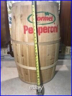 RARE Vintage HORMEL WOOD 1/2 BARREL STORE DISPLAY Advertising SALE SIGN LARGE