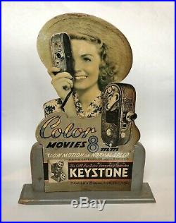 RARE Vintage Keystone Camera Advertising Store Display Countertop Kodak Agfa