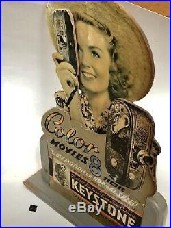 RARE Vintage Keystone Camera Advertising Store Display Countertop Kodak Agfa