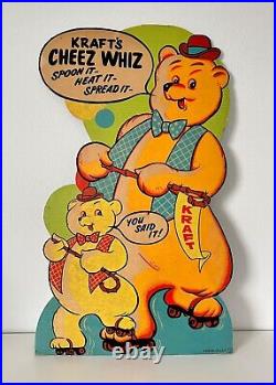 RARE Vintage Kraft Cheese Whiz Grocery Store Display Advertising Sign Kids Food