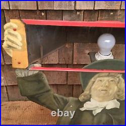 RARE Vintage Original OLD QUAKER WHISKEY Country Store Light Up Display Sign