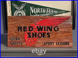 RARE Vintage Red Wing Shoes Wood Logo Sign
