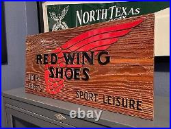 RARE Vintage Red Wing Shoes Wood Logo Sign