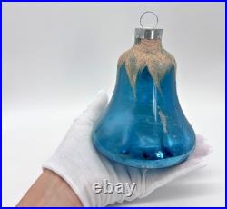 RARE Vintage XL Jumbo Shiny Brite Bell Store Display Mica Glass Ornament 5.5