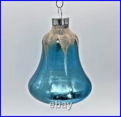 RARE Vintage XL Jumbo Shiny Brite Bell Store Display Mica Glass Ornament 5.5