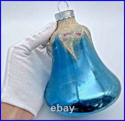 RARE Vintage XL Jumbo Shiny Brite Bell Store Display Mica Glass Ornament 5.5