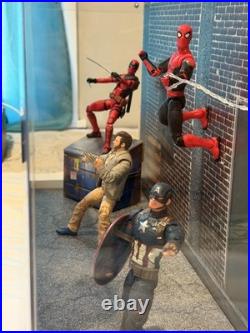 RARE Walmart Store Display Marvel Deadpool Spider Man Wolverine Captain America
